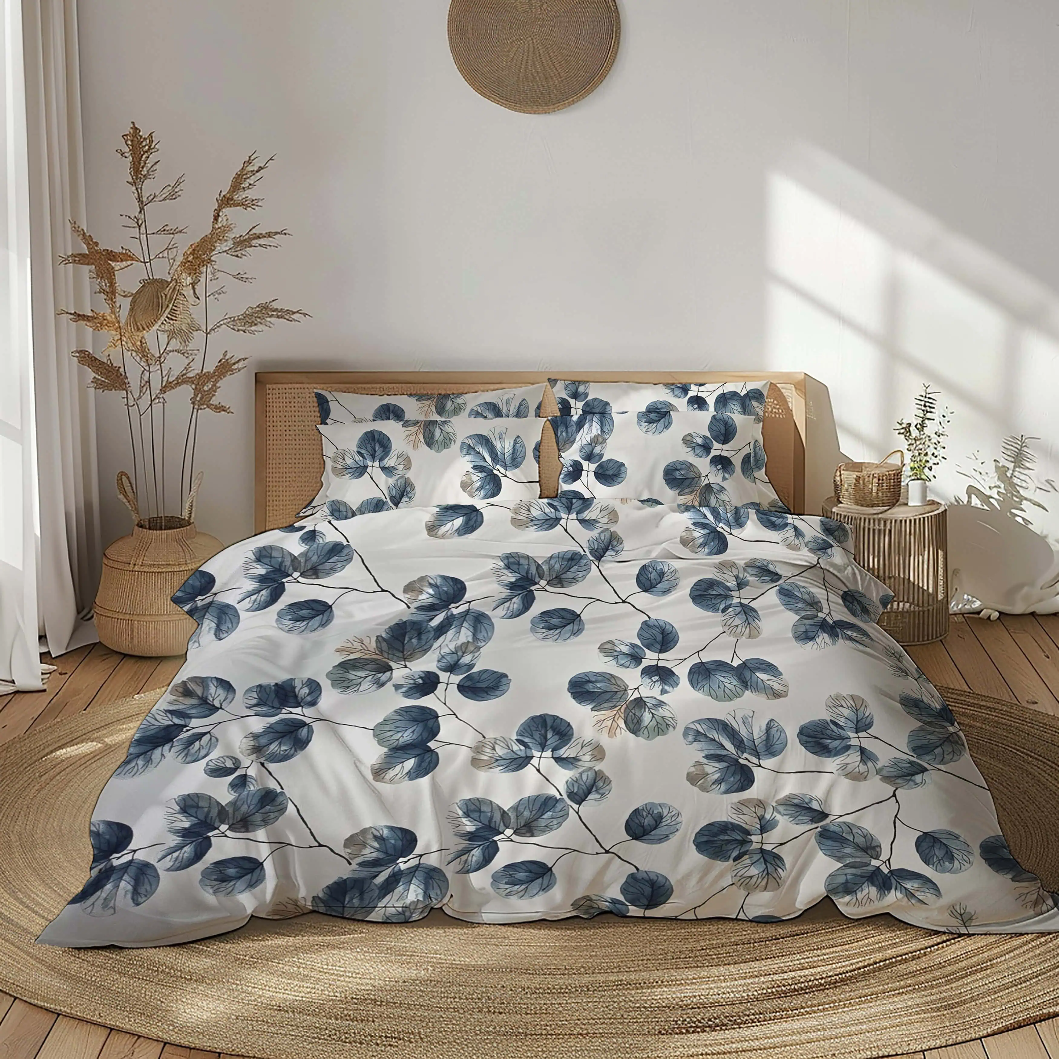 Set lenjerie de pat cu frunze de eucalyptus albastre [1]