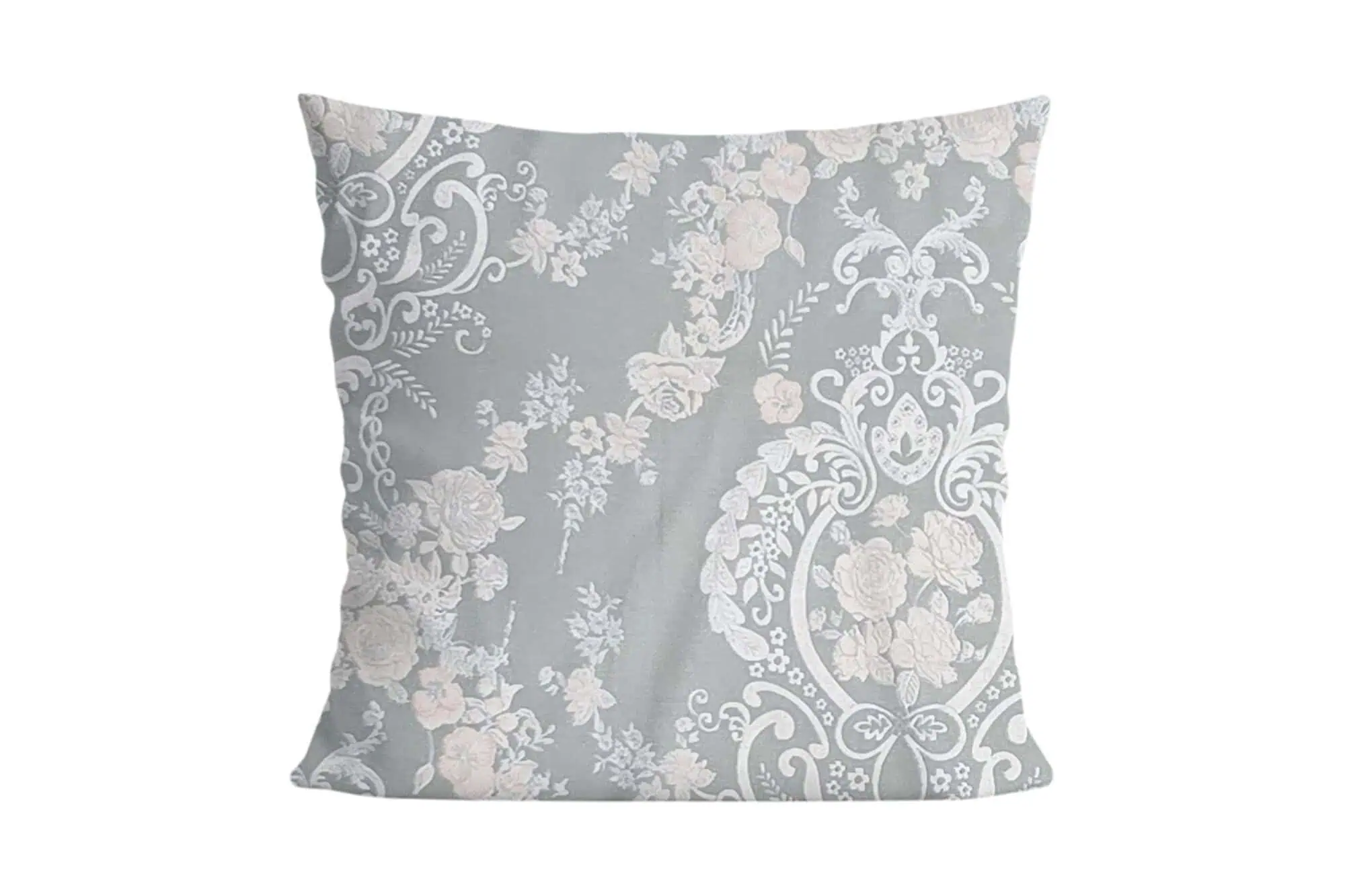 Set lenjeri bumbac ranforce model damasc gri si alb [5]