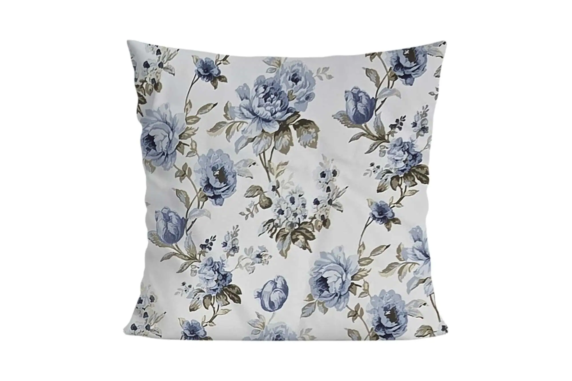 Set lenjerie 100%bumbac ranforce model floral albastru alb [5]