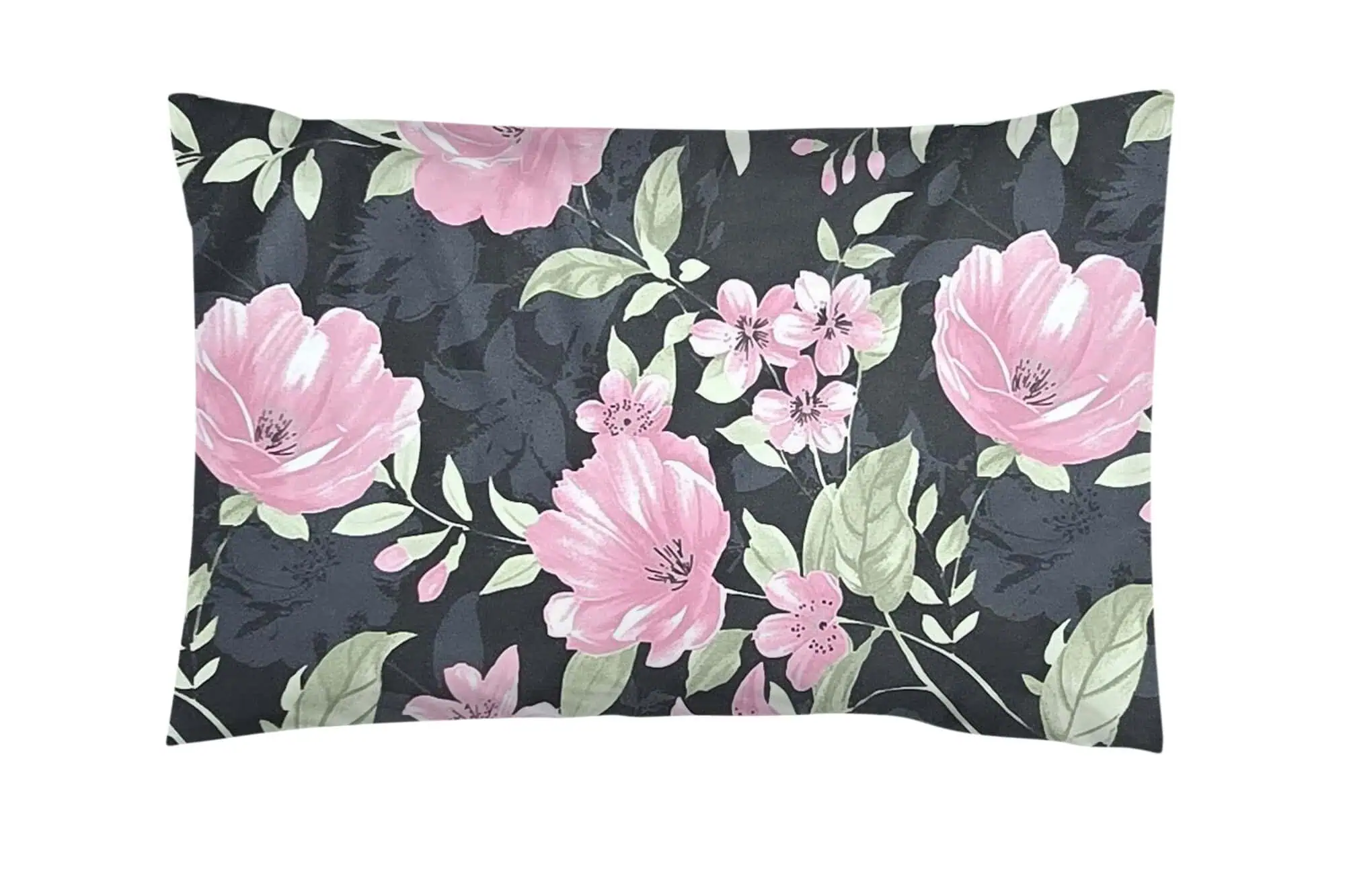 set lenjerie bumbac ranforce floral roz negru configurabil [4]