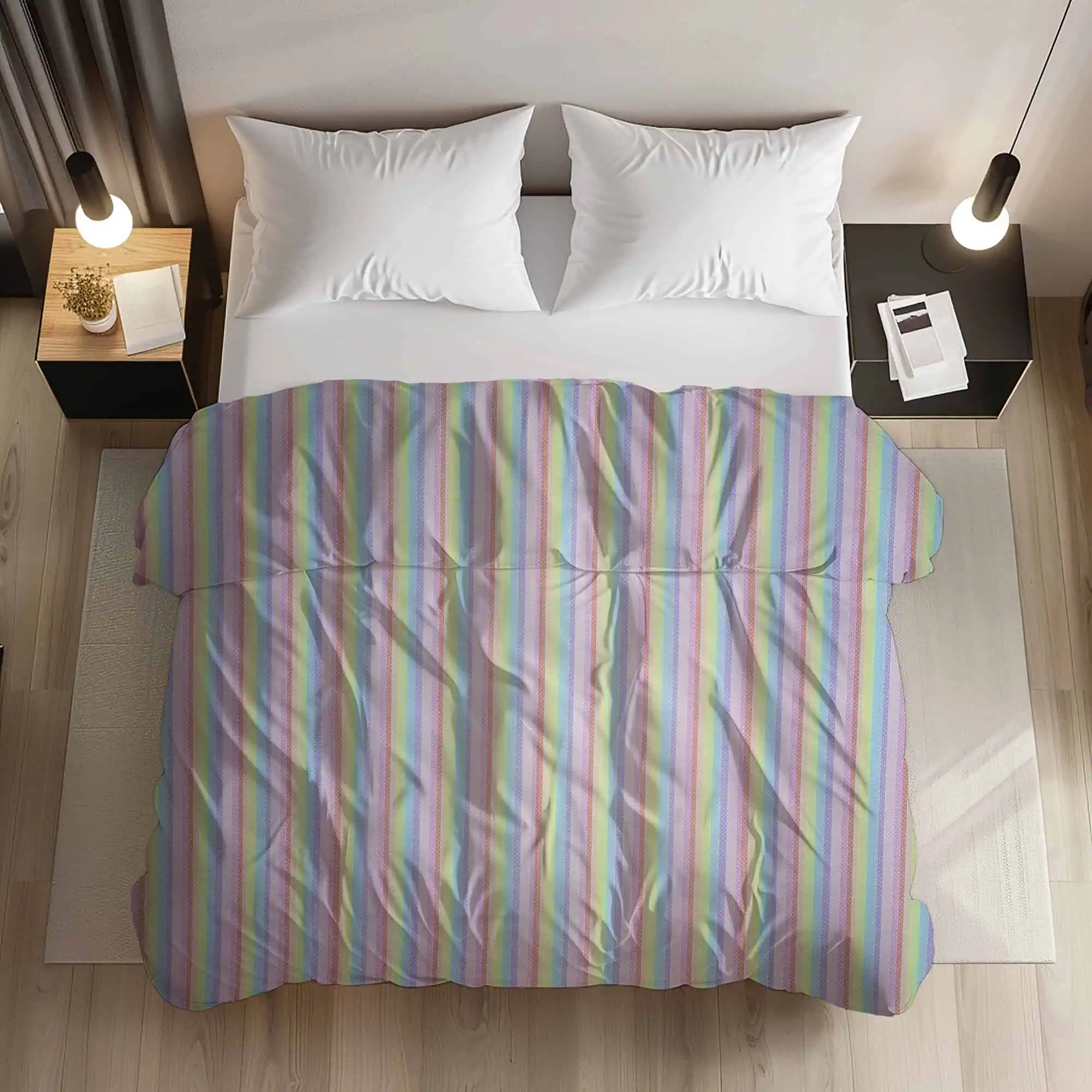 Set lenjerie bumbac standard model dungi pastel personalizabila [2]