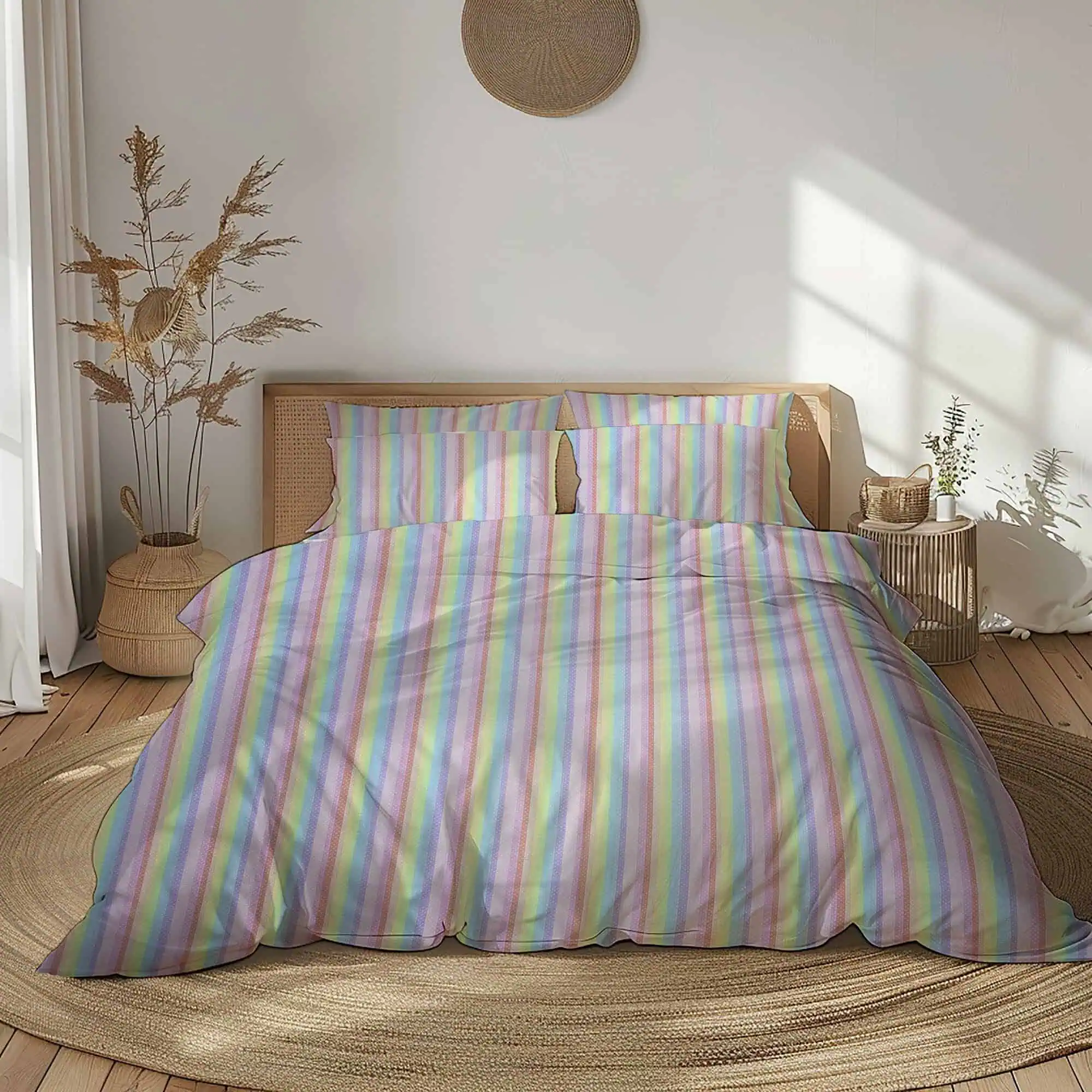 Set lenjerie bumbac standard model dungi pastel personalizabila [1]