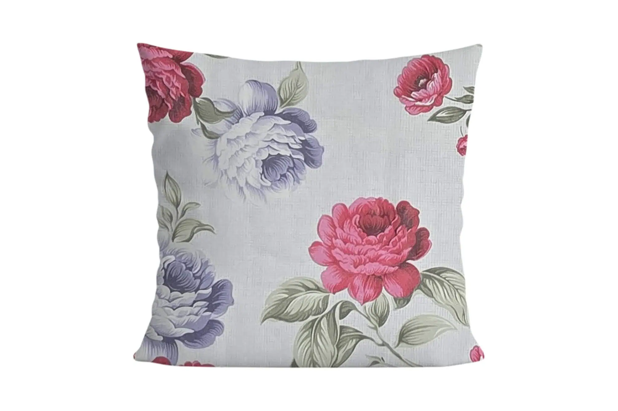 Set lenjerie bumbac standard model floral roz mov personalizabil [5]