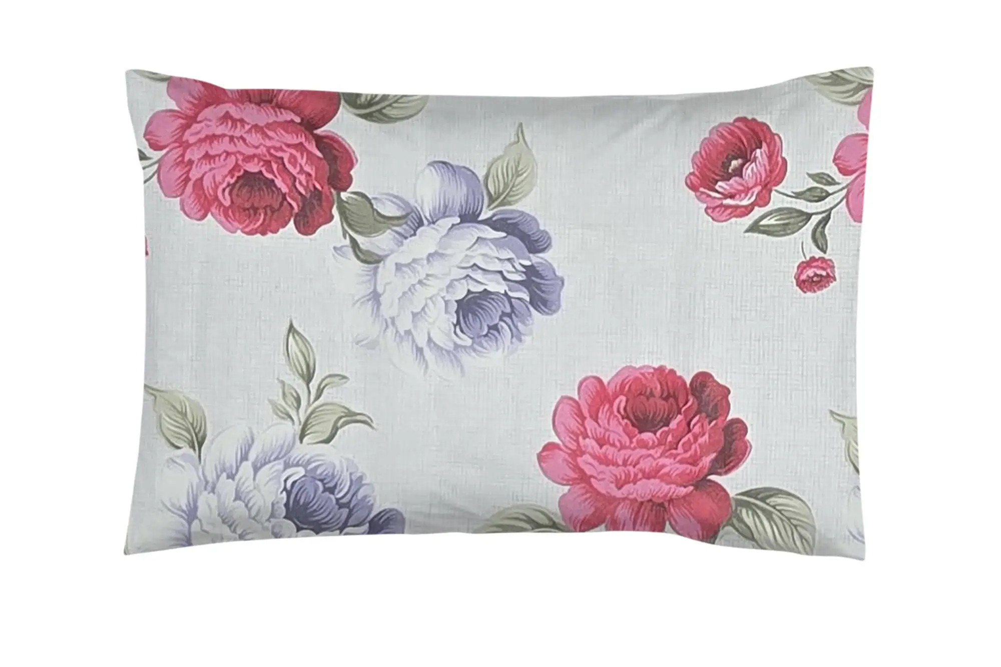 Set lenjerie bumbac standard model floral roz mov personalizabil [4]