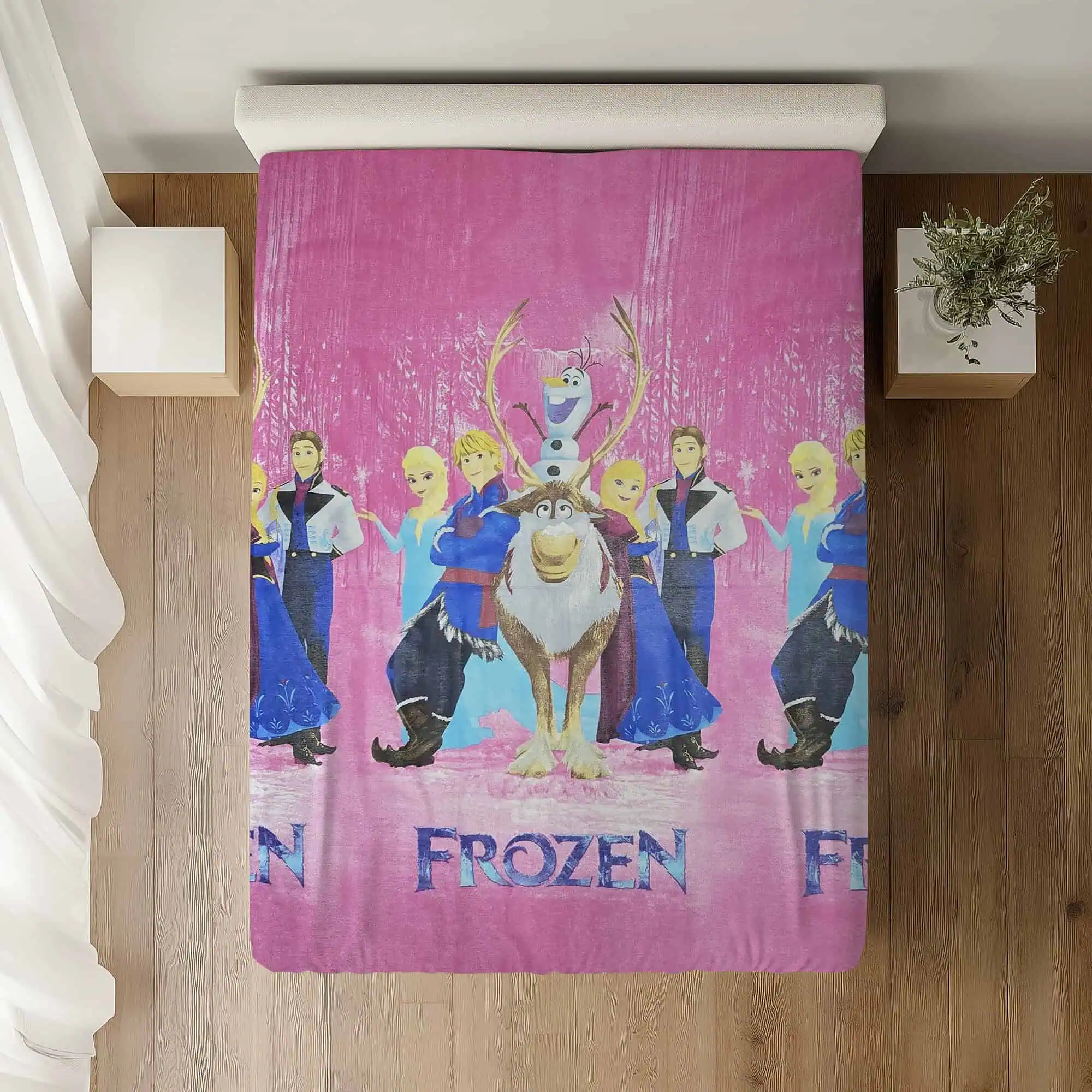 Set lenjerie bumbac standard model frozen personalizabila [3]