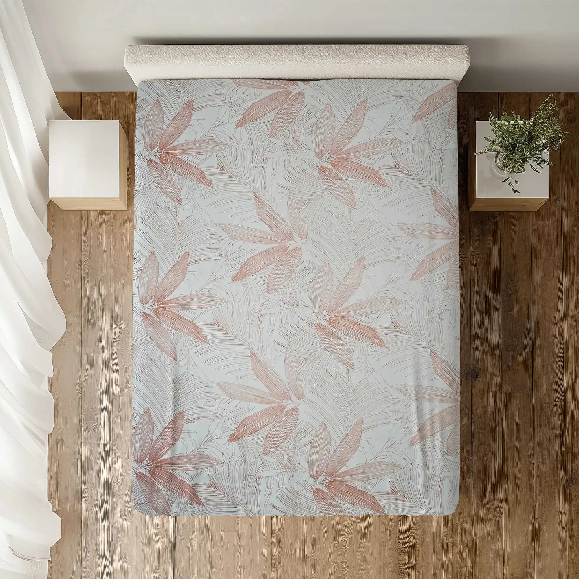 Set lenjerie bumbac standard model frunze stilizate personalizabila [3]