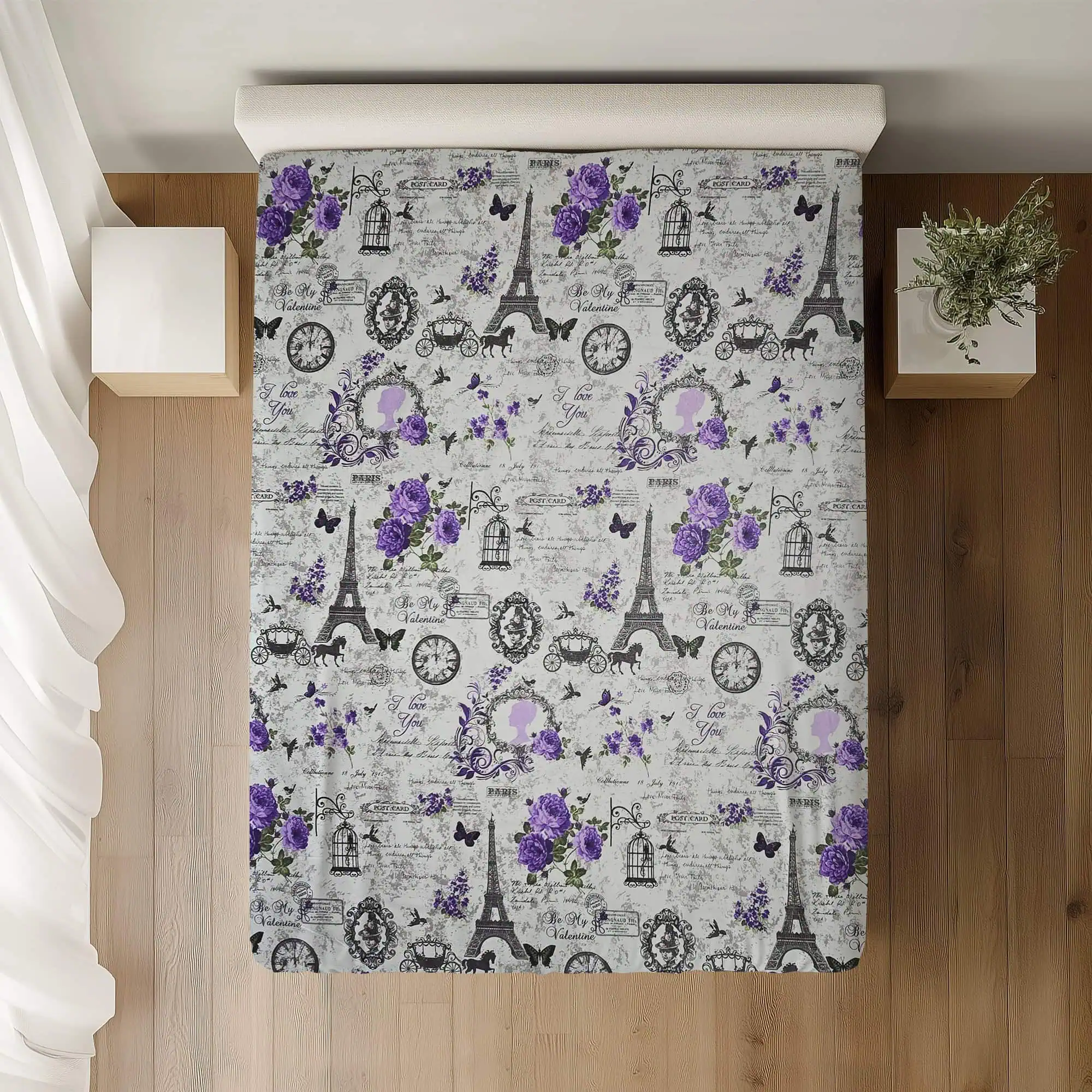 Set lenjerie bumbac standard model mov Paris configurabil [3]