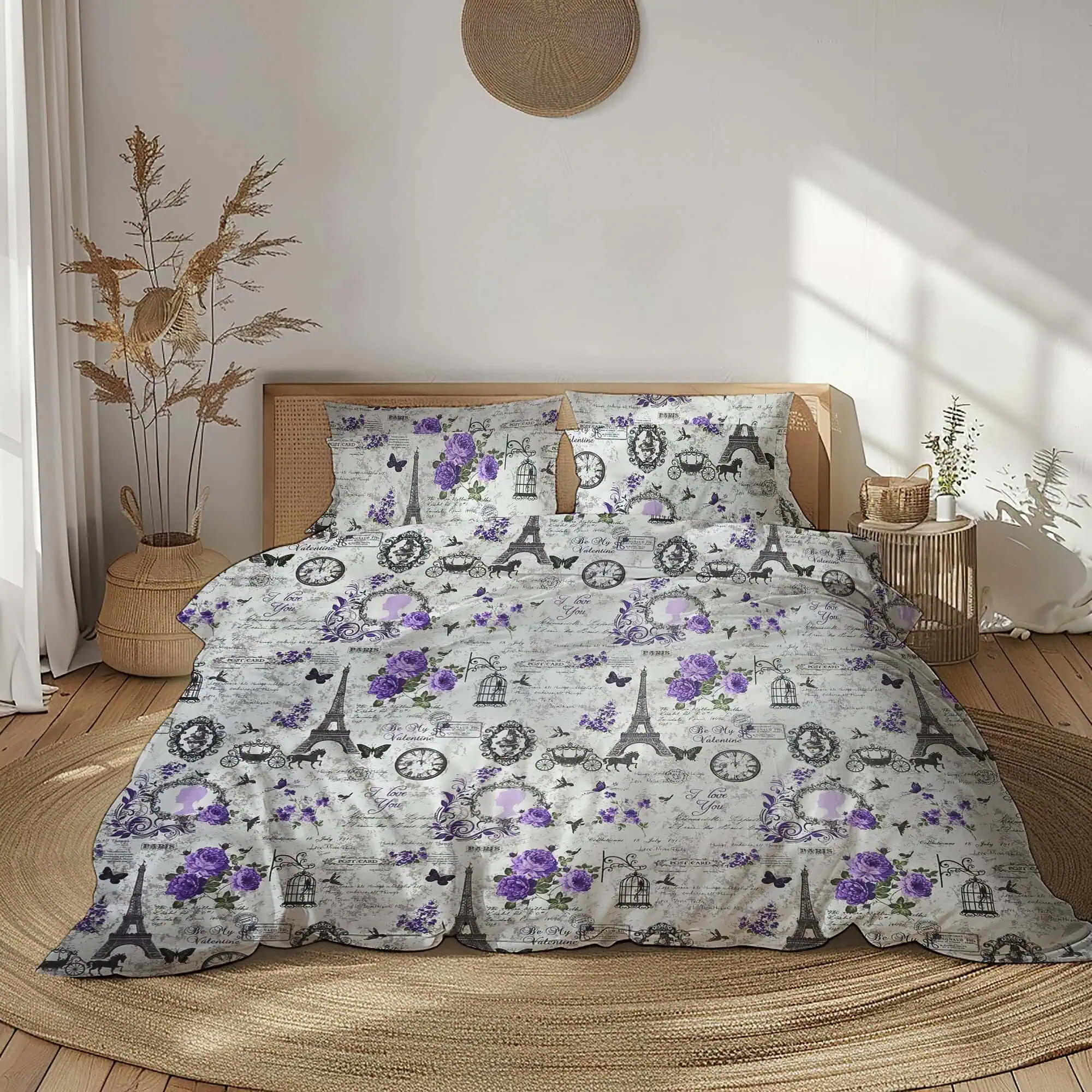 Set lenjerie bumbac standard model mov Paris configurabil [1]