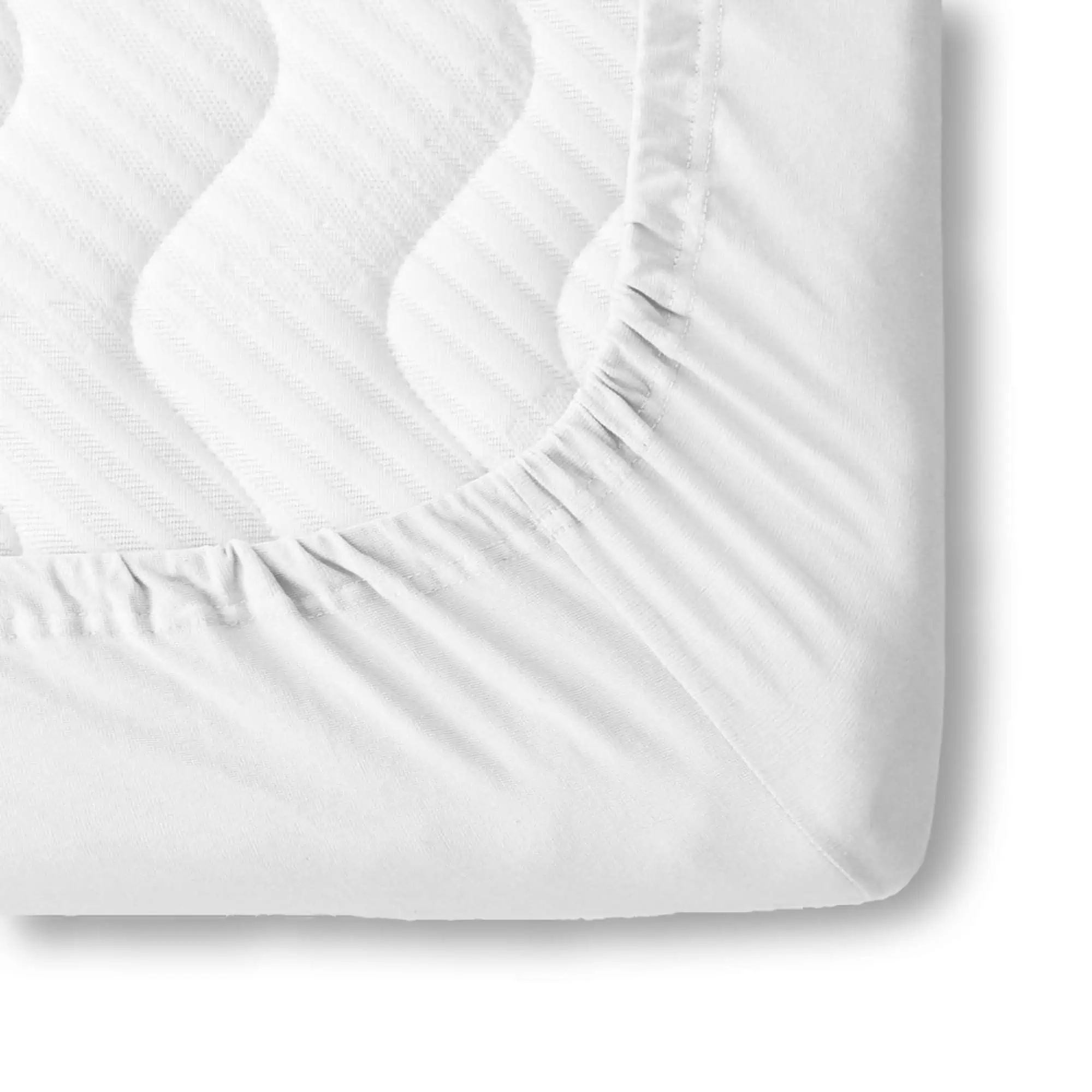 Cearceaf Elastic Alb Bumbac + Față Pernă Set [3]