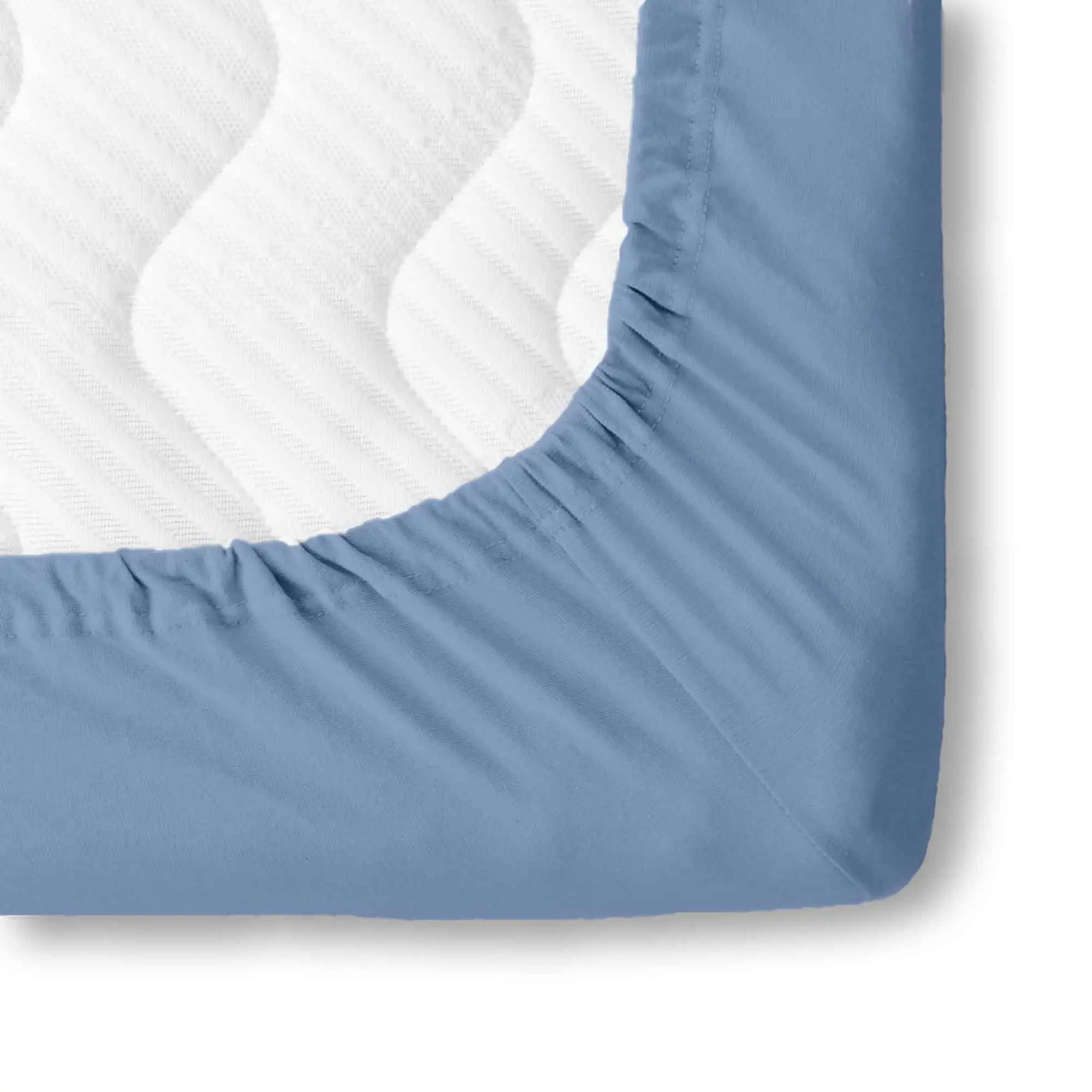 Set lenjerie bumbac ranforce model albastru uni [3]