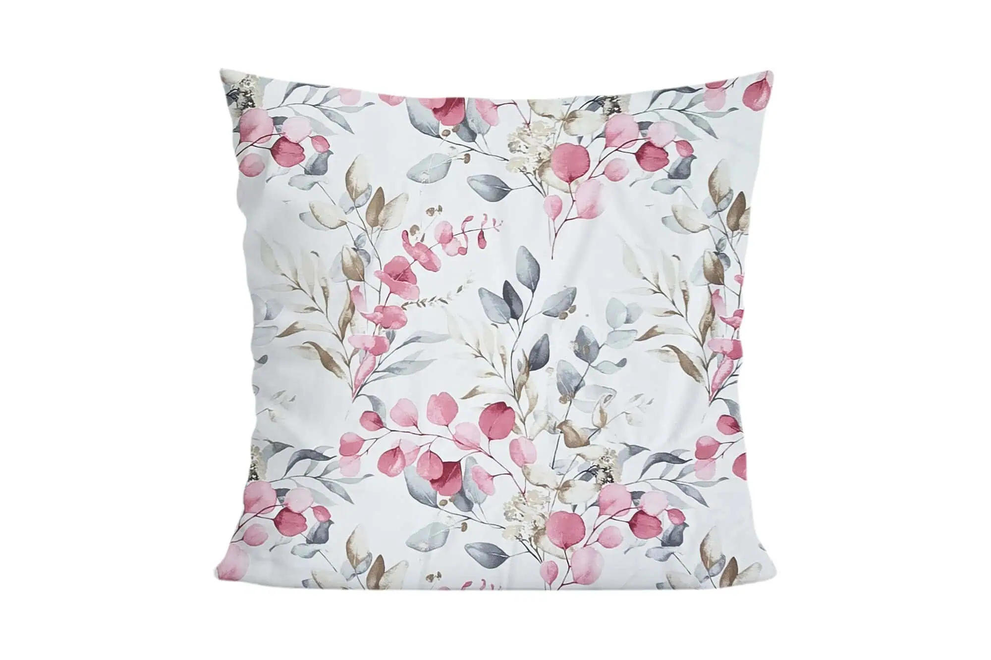 Set lenjerie de pat bumbac ranforce model floral roz gri  cu aspect de acuarela [4]