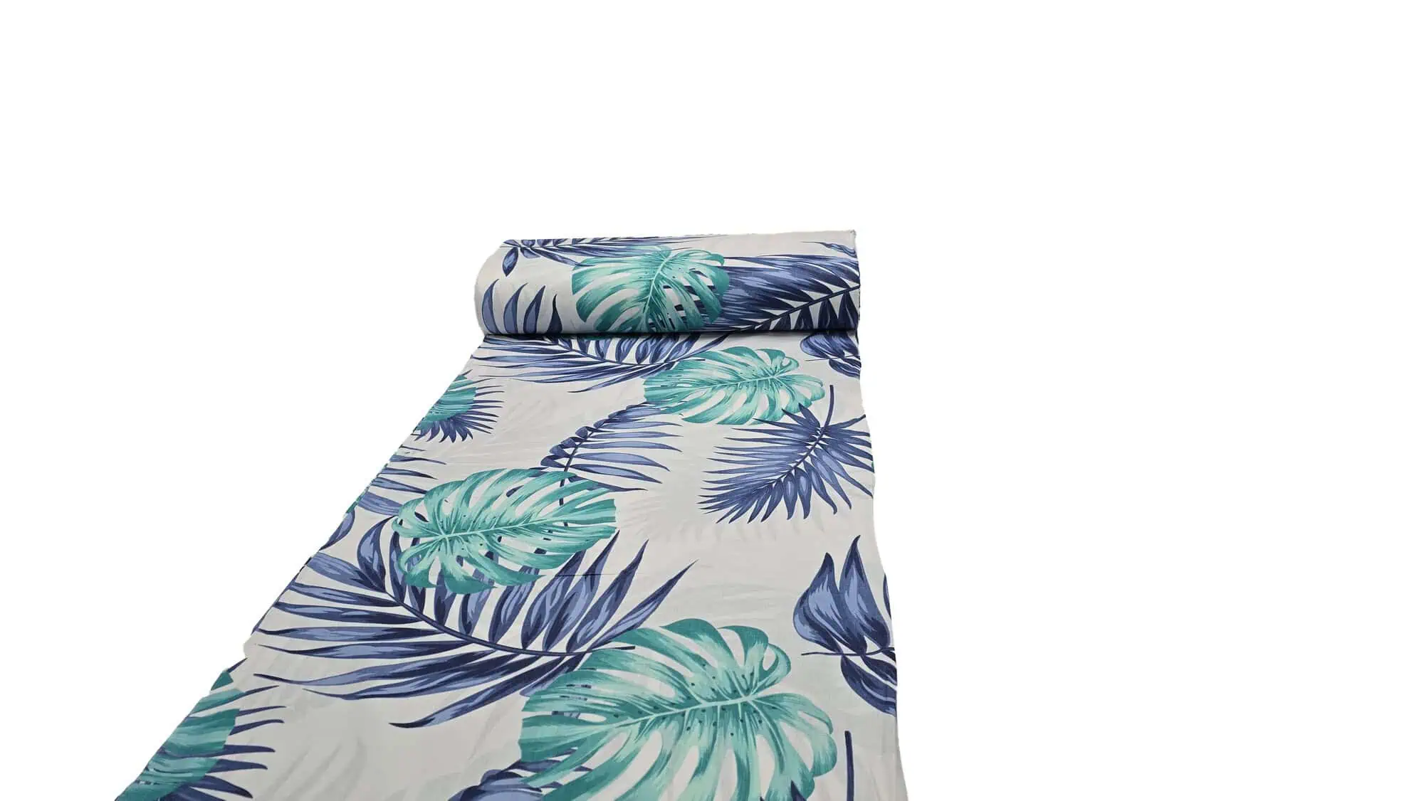 Set lenjerie din 100%bumbac ranforce model tropical albastru si verde [5]