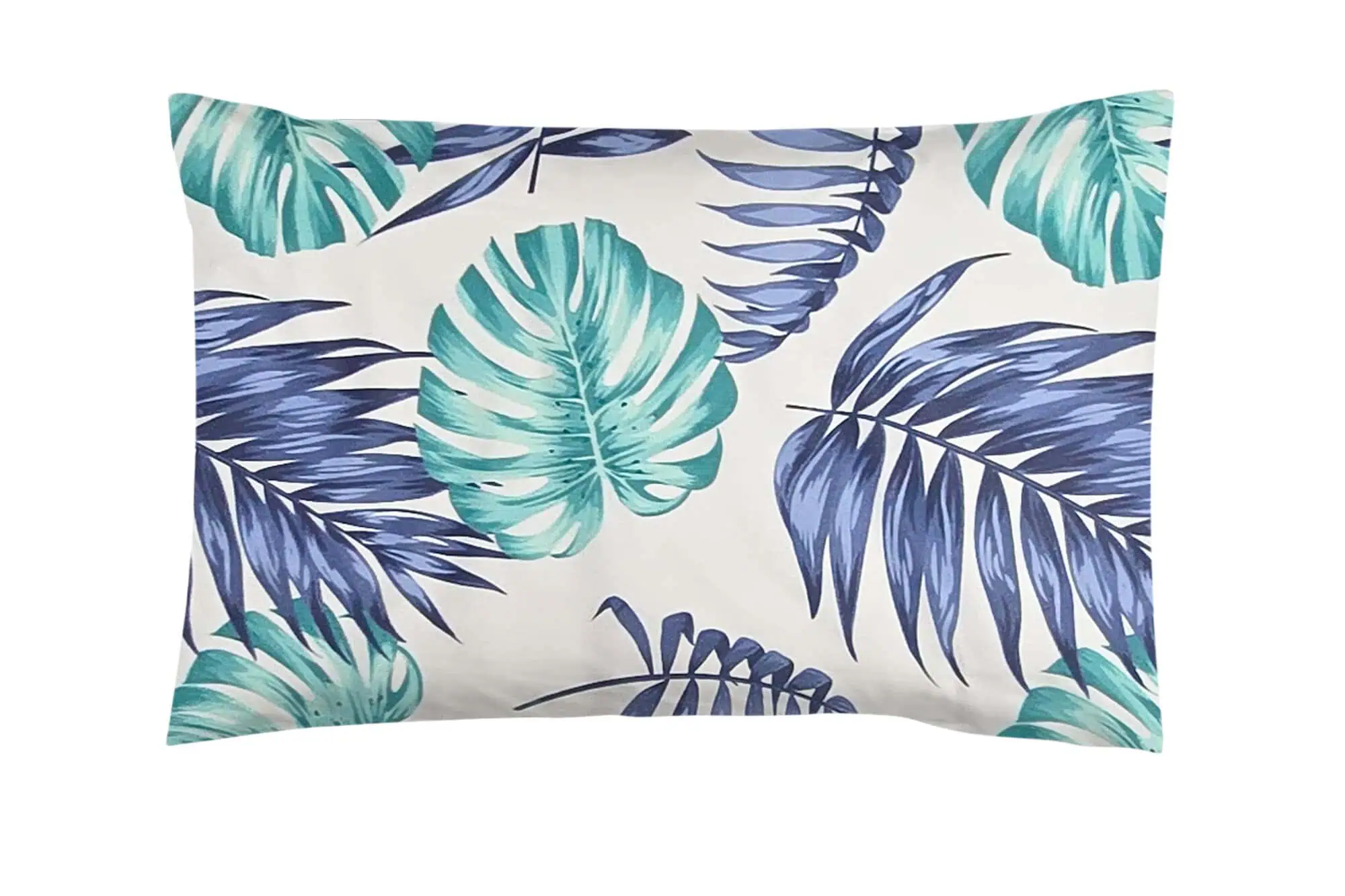 Set lenjerie din 100%bumbac ranforce model tropical albastru si verde [3]