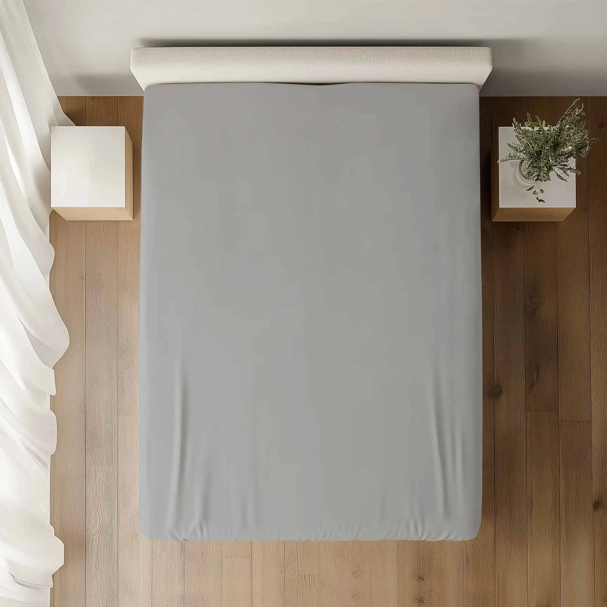 Set lenjerie bumbac ranforce model gri uni [2]