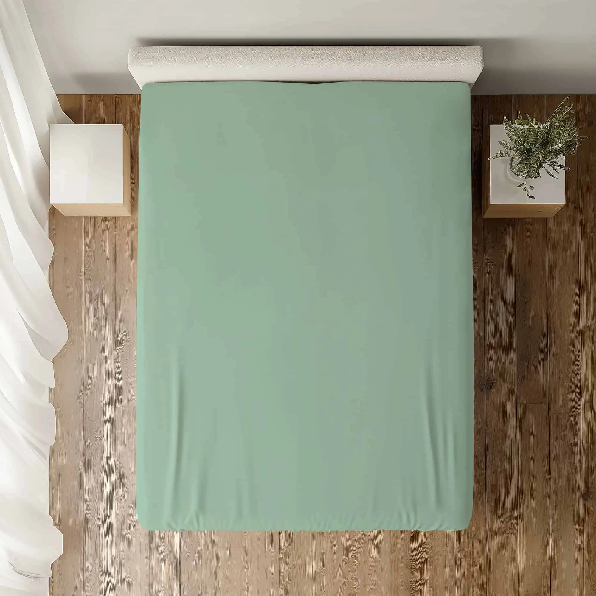 Set lenjerie pat 100% bumbac ranforce , model Uni Verde 7428 [2]