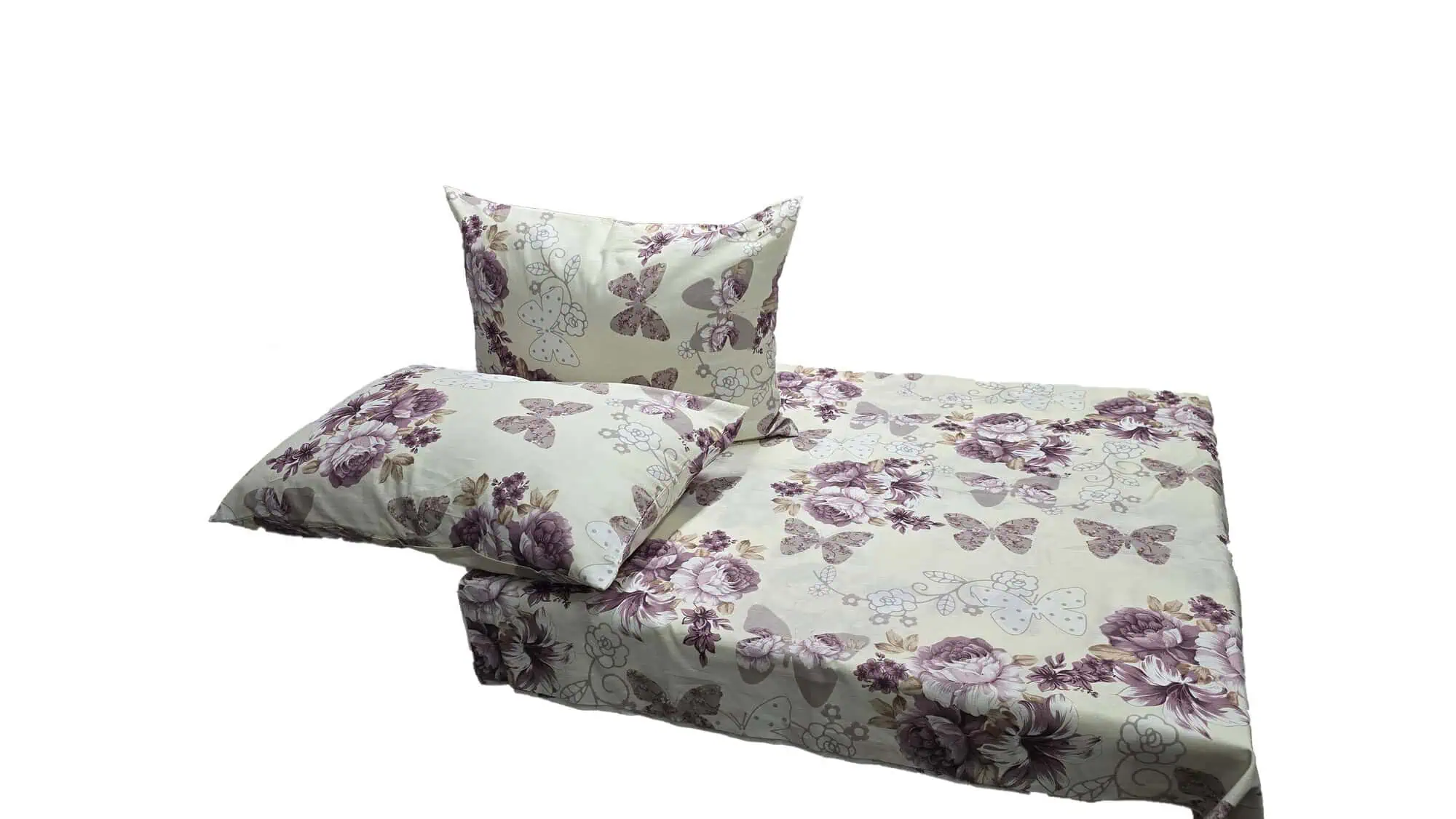 Set lenjerie bumbac standard model floral cu fluturi configutrabila [5]