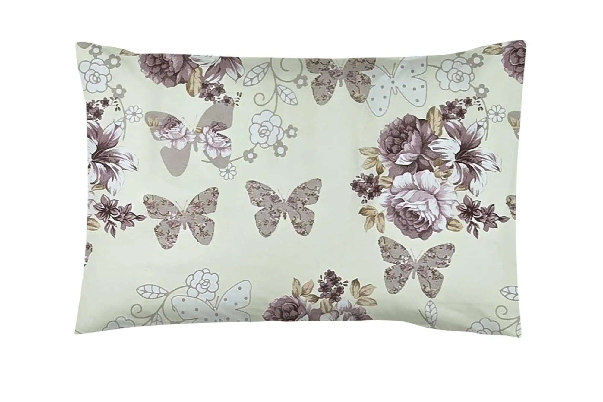 Set lenjerie bumbac standard model floral cu fluturi configutrabila [3]