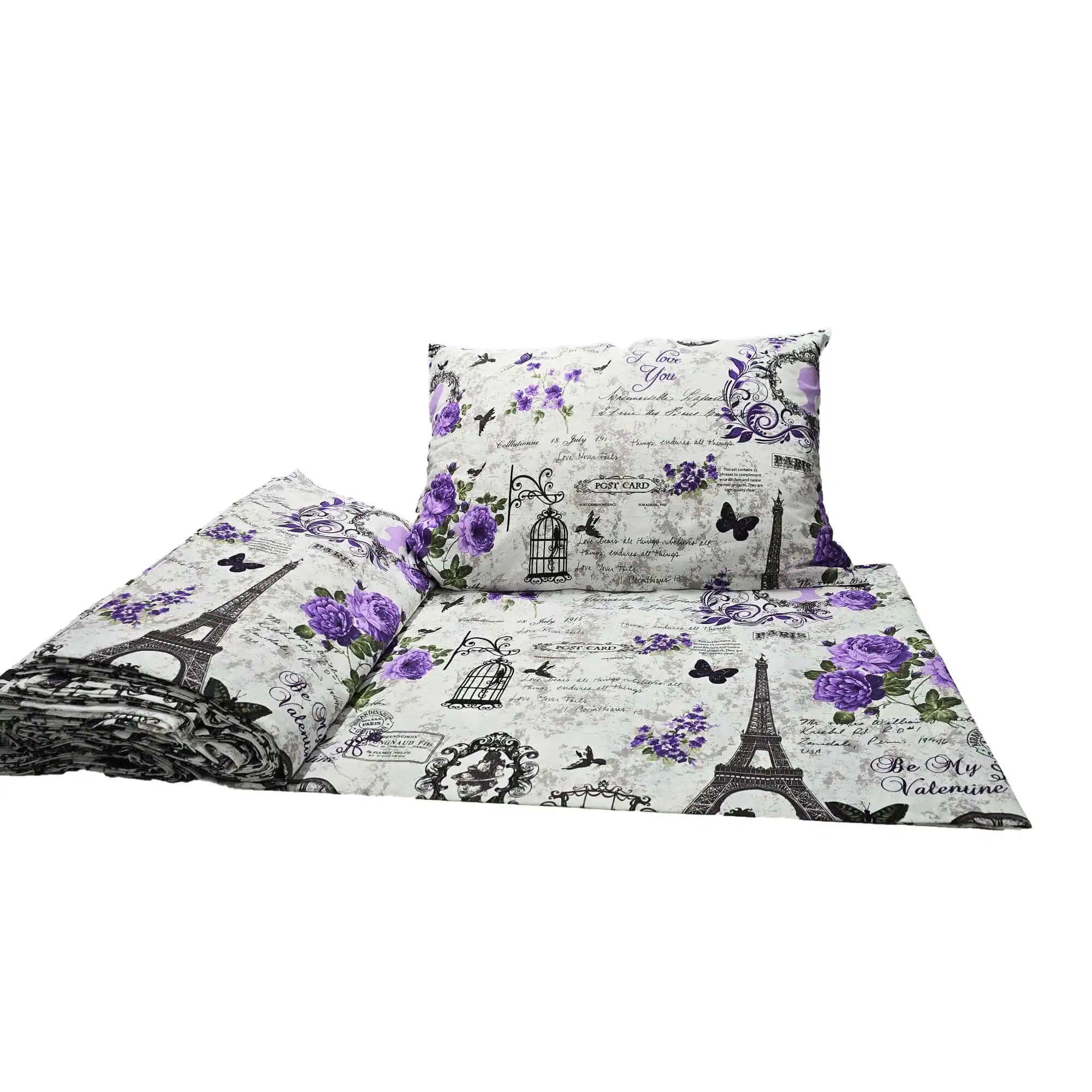 Set lenjerie bumbac standard model mov Paris configurabil [5]