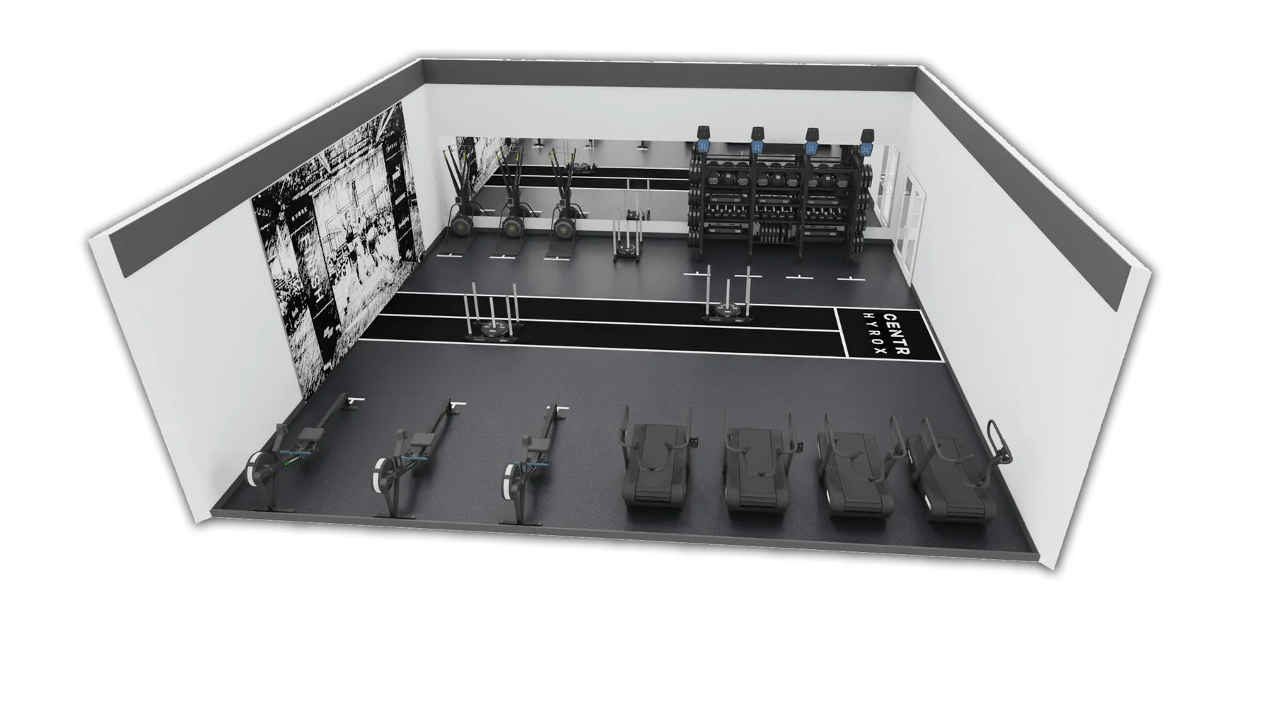 Centr x HYROX Perform Turf - 2 Lanes cu End Zones si  Logo 16.2 m L × 2 m W [5]