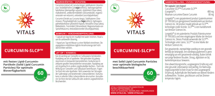 Curcumin-SLCP™ Longvida® 400 mg, 60 capsule, Vitals [4]