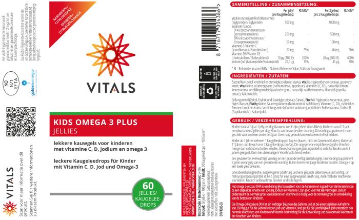 Kids Omega 3 Plus 60 jeleuri masticabile, Vitals [2]