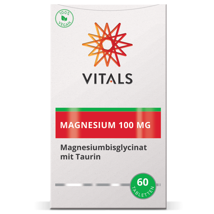 Magneziu bisglicinat cu taurina 100mg 60 tbl, Vitals [3]