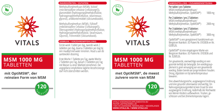 MSM 1000mg 120 tbl, Vitals [4]