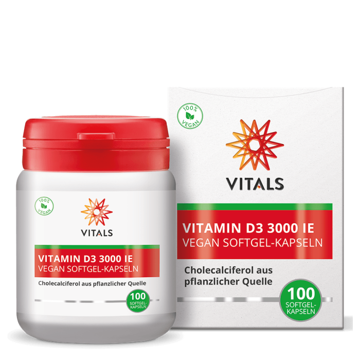 Vitamina D3 Vegan 3000 UI, 100 capsule moi, Vitals [3]