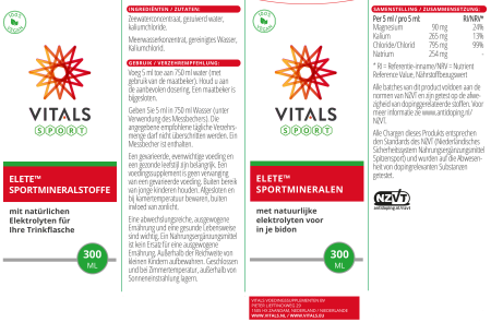 Electroliți Elete™ 300 ml, Vitals [3]