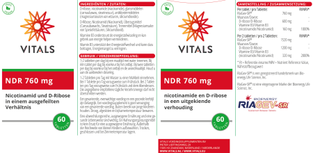NDR 760 mg – Nicotinamidă (Vitamina B3) și D-Riboză, 60 tablete, Vitals [3]