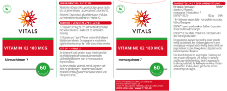 Vitamina K2 180mcg 60 cps, Vitals [3]