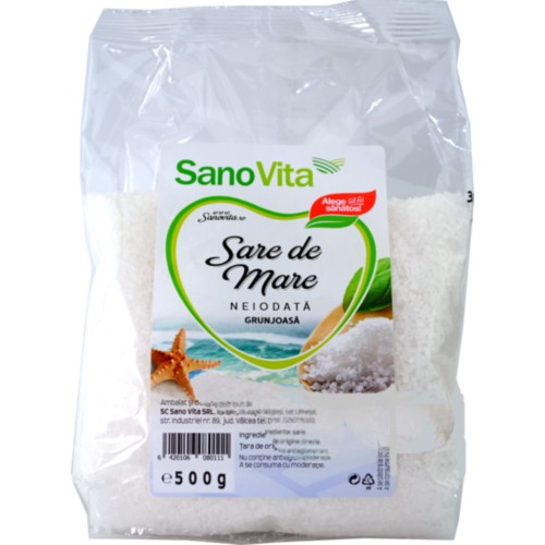 Alimente - Sare de Mare Grunjoasa Neiodata 500gr Sano Vita