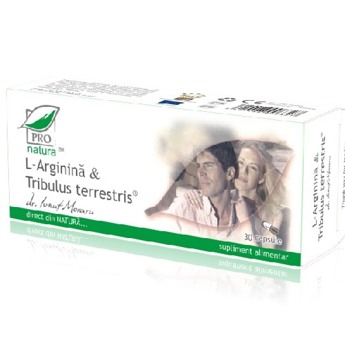 Suplimente alimentare - L-Arginina + Tribulus 30cps Pro Natura