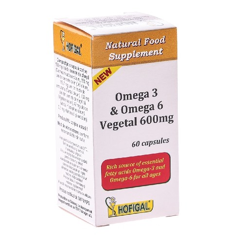 Suplimente alimentare - Omega 3, Omega 6 600mg 60cps Hofigal