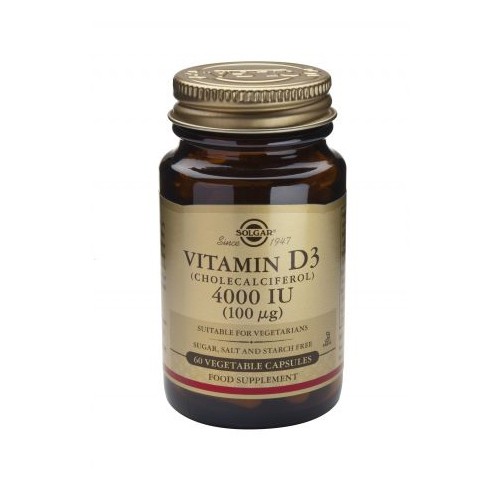 Suplimente alimentare - Vitamin D3 4000IU (100micrograme) 60cps Solgar