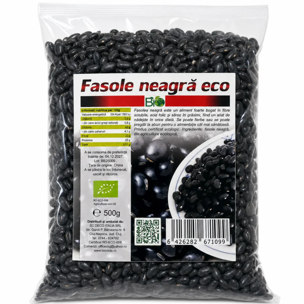 Leguminoase - Fasole Neagra Eco 500gr Deco Italia