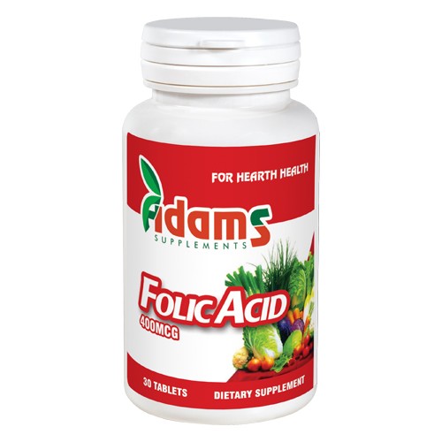 Suplimente alimentare - Acid Folic 400mcg 30tab Adams Supplements