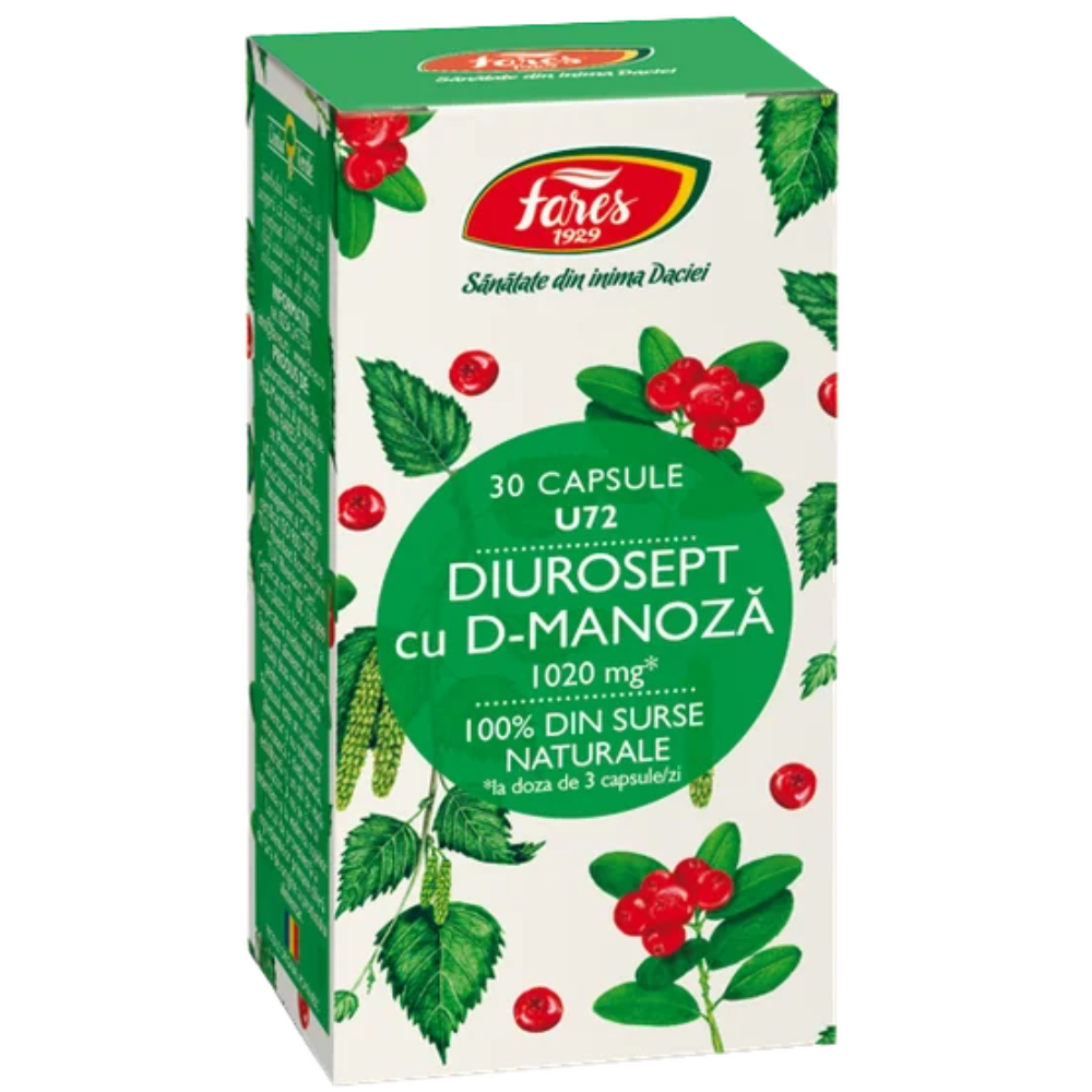 Suplimente alimentare - Diurosept cu D-Manoza 30cps Fares