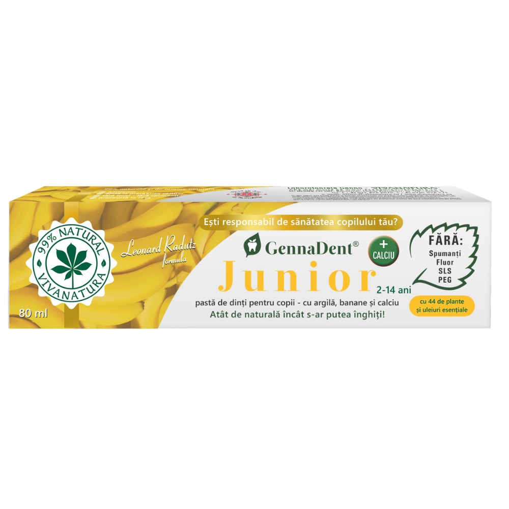 Suplimente alimentare - Pasta de dinti pentru copii cu Argila si Banane, 80ml, Vivanatura