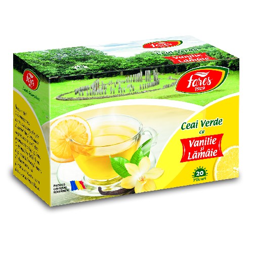 Ceai Verde cu Vanilie si Lamaie 20plicuri Fares [1]