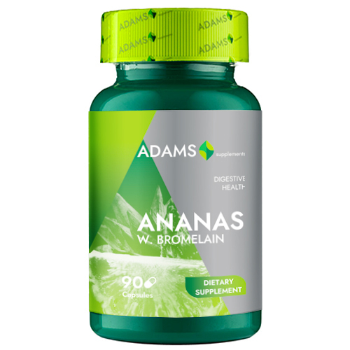 Ananas w. Bromelain, 90cps, Adams Supplements [2]