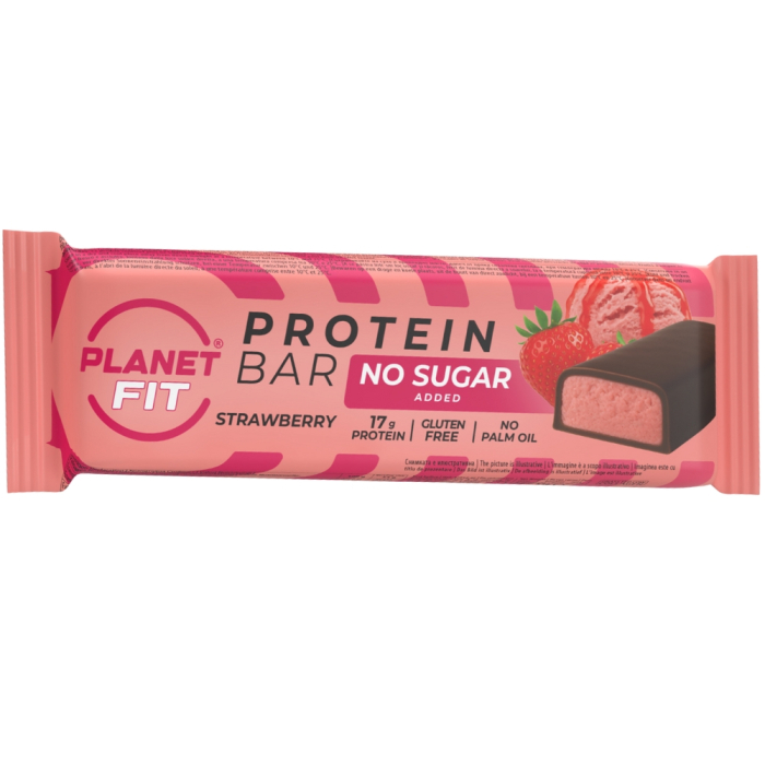 Baton proteic, Capsuni, 55g, Brain Foods [2]