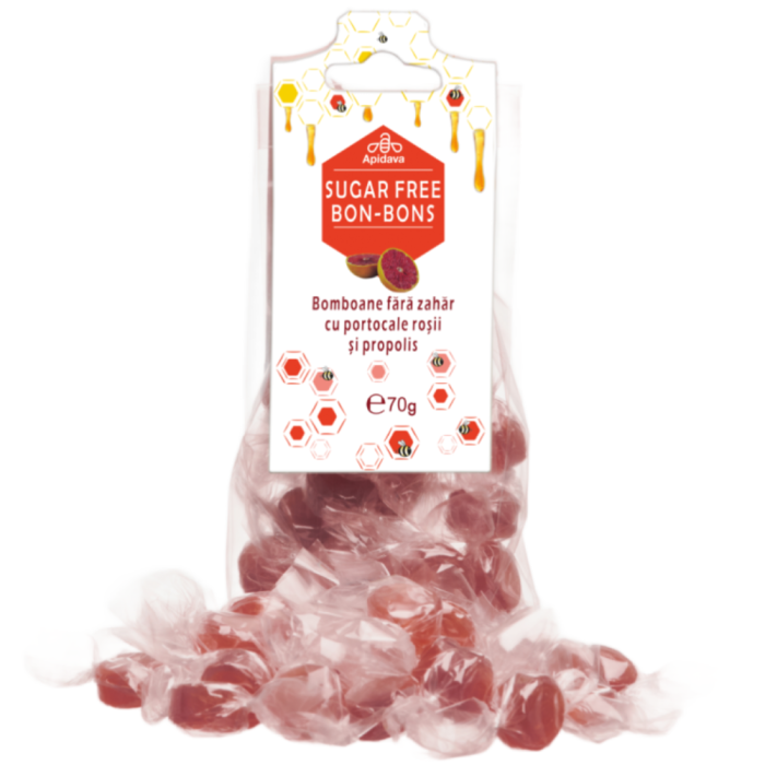 Bomboane Portocale Rosii Fara Zahar 100g, Apidava [2]