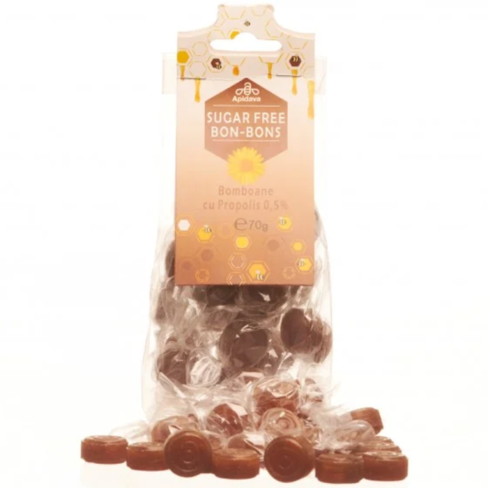 Bomboane Propolis si Lemn Dulce Fara Zahar 70g Apidava [2]