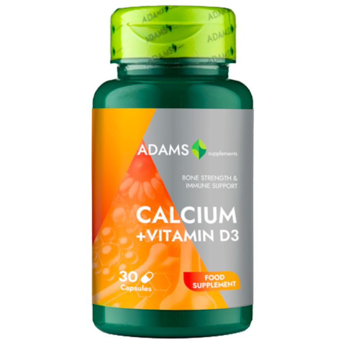 Calciu + Vitamina D3, 30cps, Adams Supplements [2]