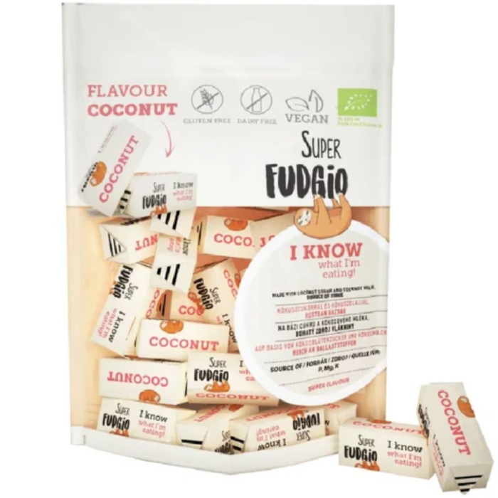 Caramele cu aroma de cocos, fara gluten, bio, 150g, Super Fudgio [2]