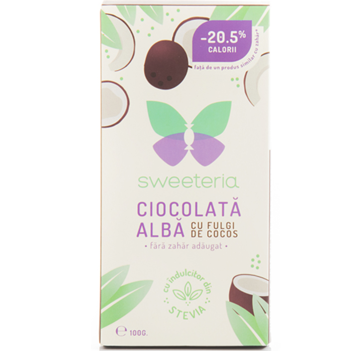 Ciocolata Alba Cocos 100g Sweeteria [3]
