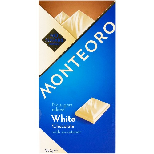 Ciocolata alba, fara zahar, cu indulcitor, 90 gr, Monteoro [2]