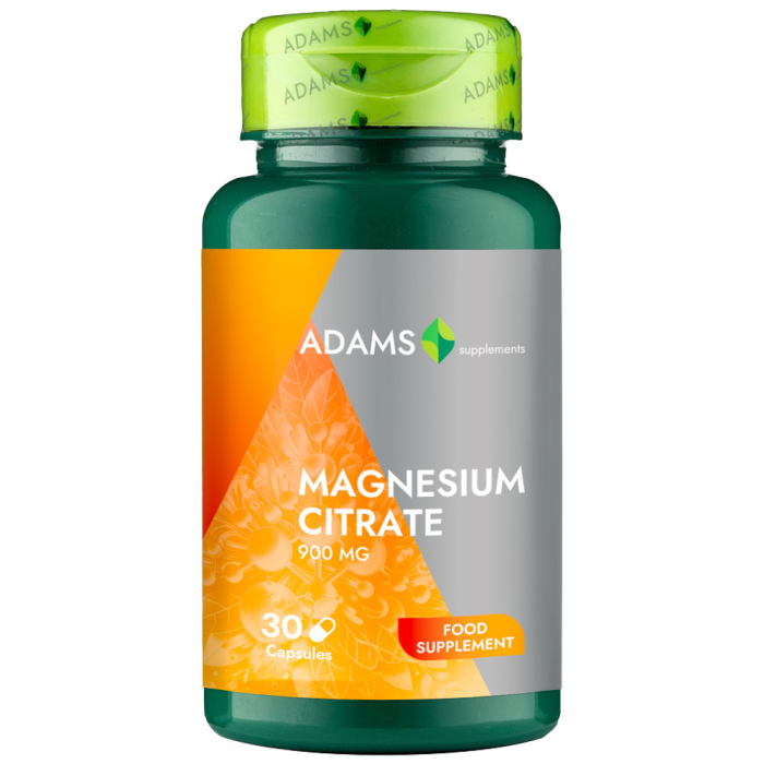 Citrat de magneziu 900mg, 30cps, Adams Supplements [2]