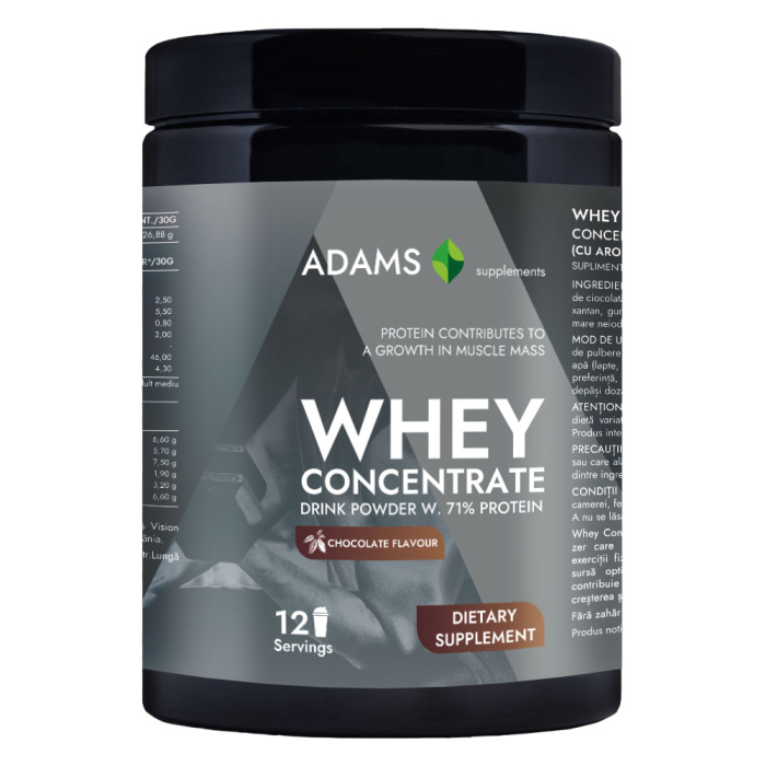 Concentrat proteic din zer (ciocolata), 360g, Adams Supplements [2]
